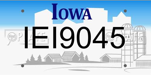 IEI9045 Iowa License Plate