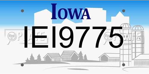 IEI9775 Iowa License Plate