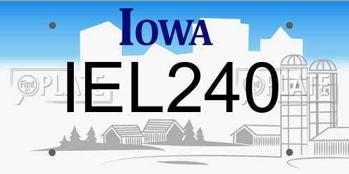 IEL240 Iowa License Plate