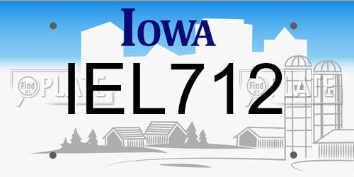 IEL712 Iowa License Plate