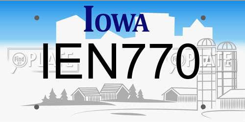IEN770 Iowa License Plate