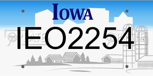 IEO2254 Iowa License Plate
