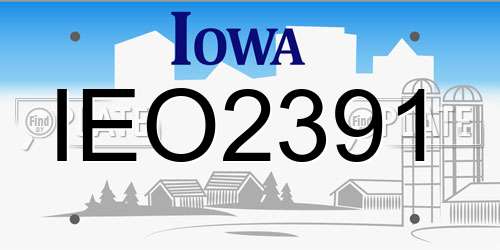 IEO2391 Iowa License Plate