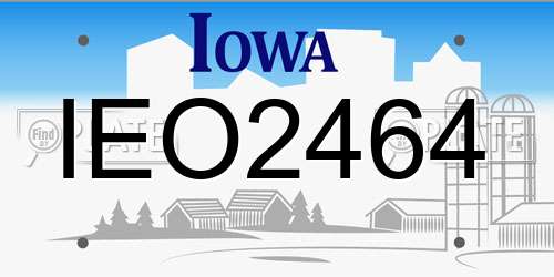 IEO2464 Iowa License Plate