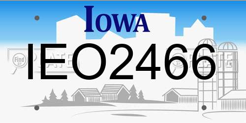 IEO2466 Iowa License Plate