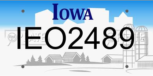 IEO2489 Iowa License Plate