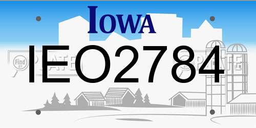 IEO2784 Iowa License Plate