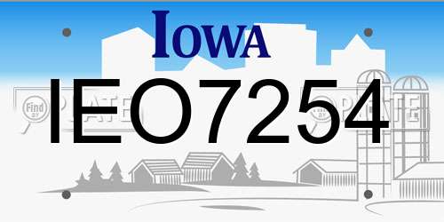 IEO7254 Iowa License Plate