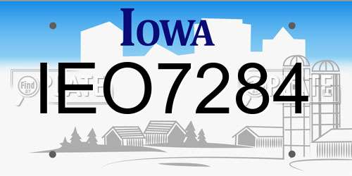 IEO7284 Iowa License Plate