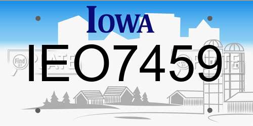 IEO7459 Iowa License Plate