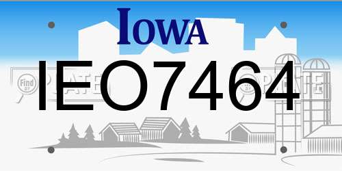 IEO7464 Iowa License Plate