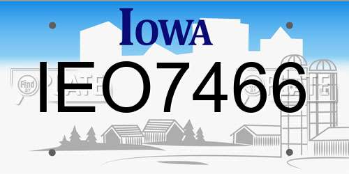 IEO7466 Iowa License Plate