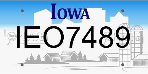 IEO7489 Iowa License Plate