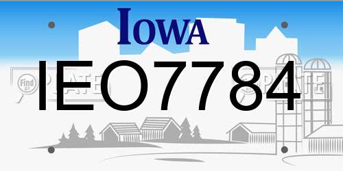 IEO7784 Iowa License Plate