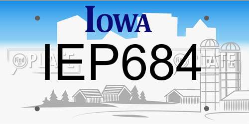 IEP684 Iowa License Plate