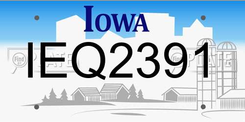 IEQ2391 Iowa License Plate