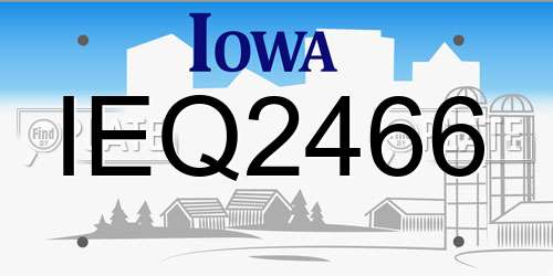 IEQ2466 Iowa License Plate