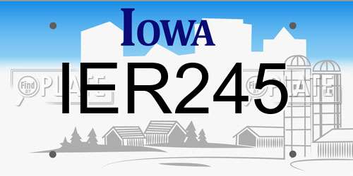 IER245 Iowa License Plate