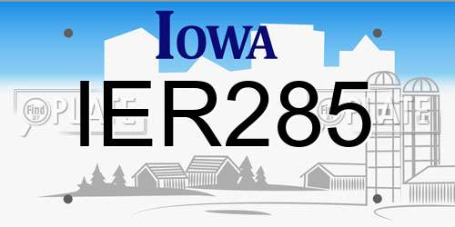 IER285 Iowa License Plate