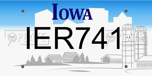 IER741 Iowa License Plate