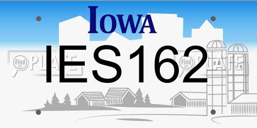IES162 Iowa License Plate