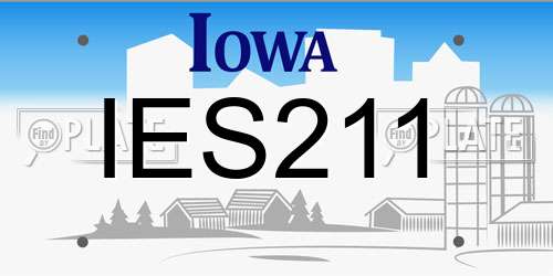 IES211 Iowa License Plate