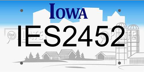 IES2452 Iowa License Plate