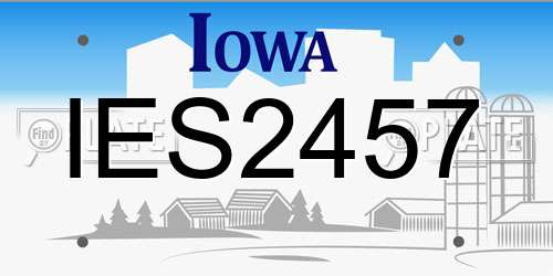 IES2457 Iowa License Plate