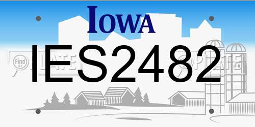IES2482 Iowa License Plate