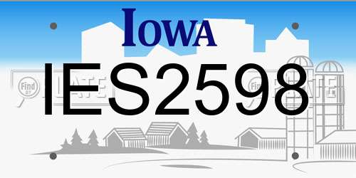 IES2598 Iowa License Plate