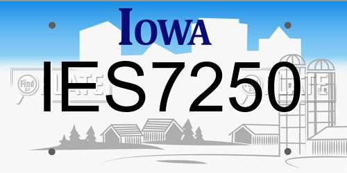 IES7250 Iowa License Plate