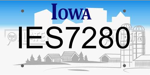 IES7280 Iowa License Plate