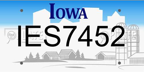 IES7452 Iowa License Plate
