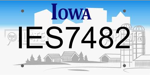 IES7482 Iowa License Plate