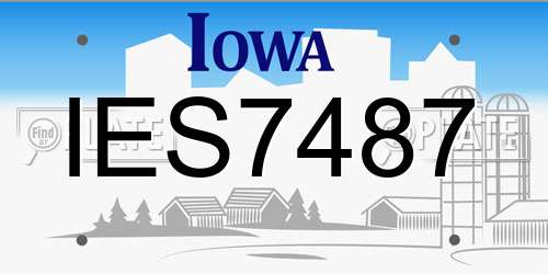 IES7487 Iowa License Plate