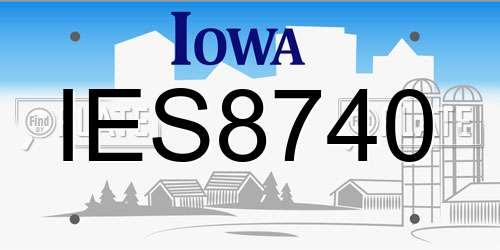 IES8740 Iowa License Plate