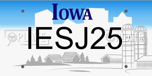 IESJ25 Iowa License Plate