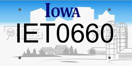 IET0660 Iowa License Plate