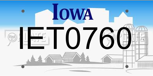IET0760 Iowa License Plate