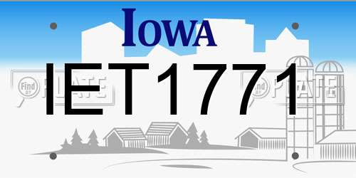 IET1771 Iowa License Plate