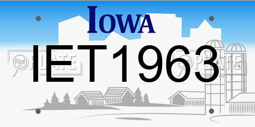 IET1963 Iowa License Plate