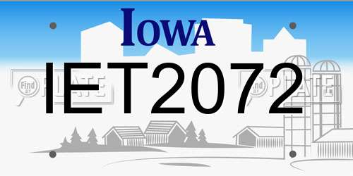 IET2072 Iowa License Plate