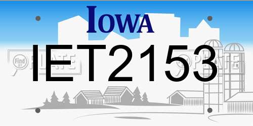 IET2153 Iowa License Plate