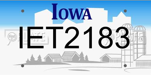 IET2183 Iowa License Plate