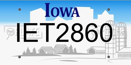 IET2860 Iowa License Plate