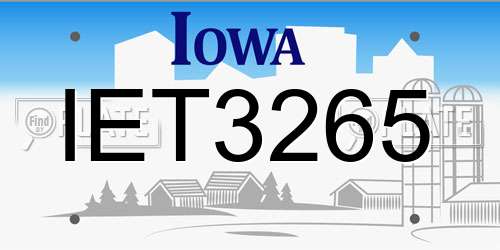 IET3265 Iowa License Plate