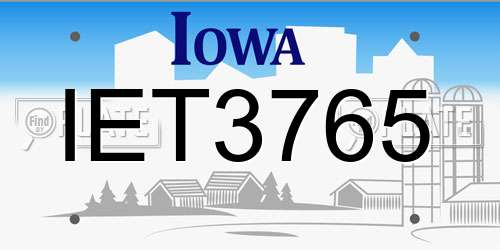 IET3765 Iowa License Plate