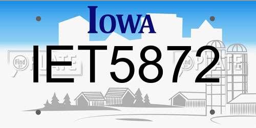 IET5872 Iowa License Plate