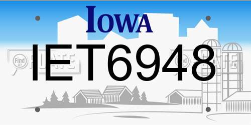 IET6948 Iowa License Plate