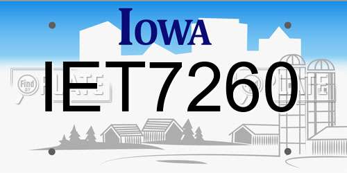 IET7260 Iowa License Plate